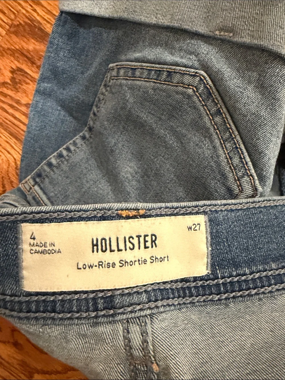Hollister Light Blue Cuffed Denim Shorts